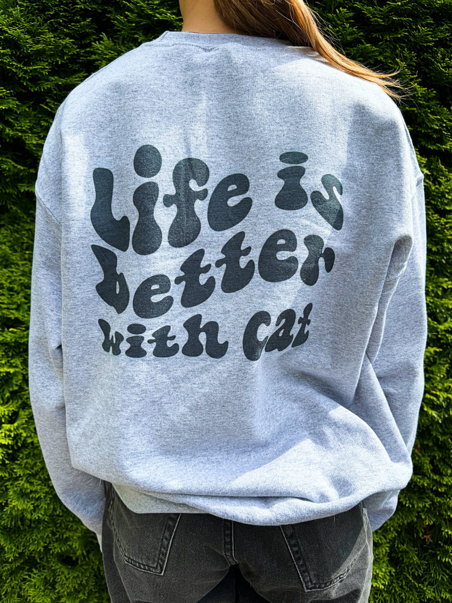 Life is better with cat "Cat Tee" long sleeves