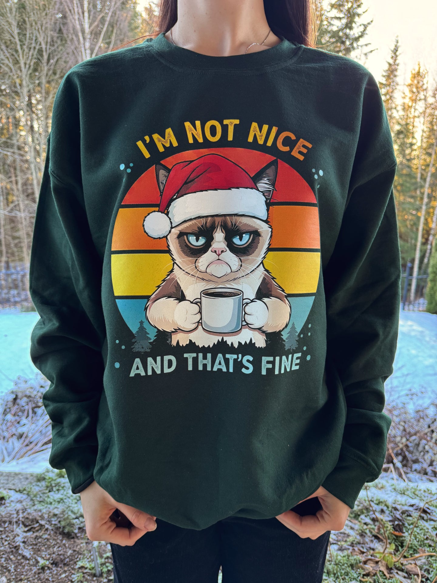 I'm not nice and that's fine "Cat Tee" long sleeves