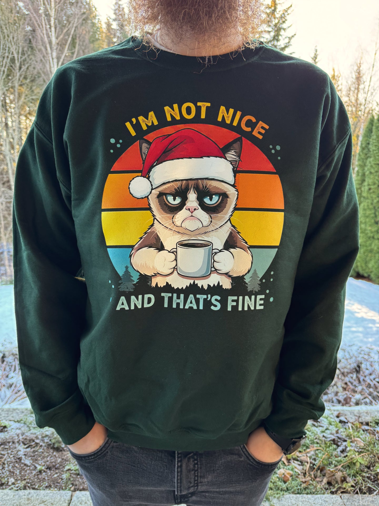 I'm not nice and that's fine "Cat Tee" long sleeves